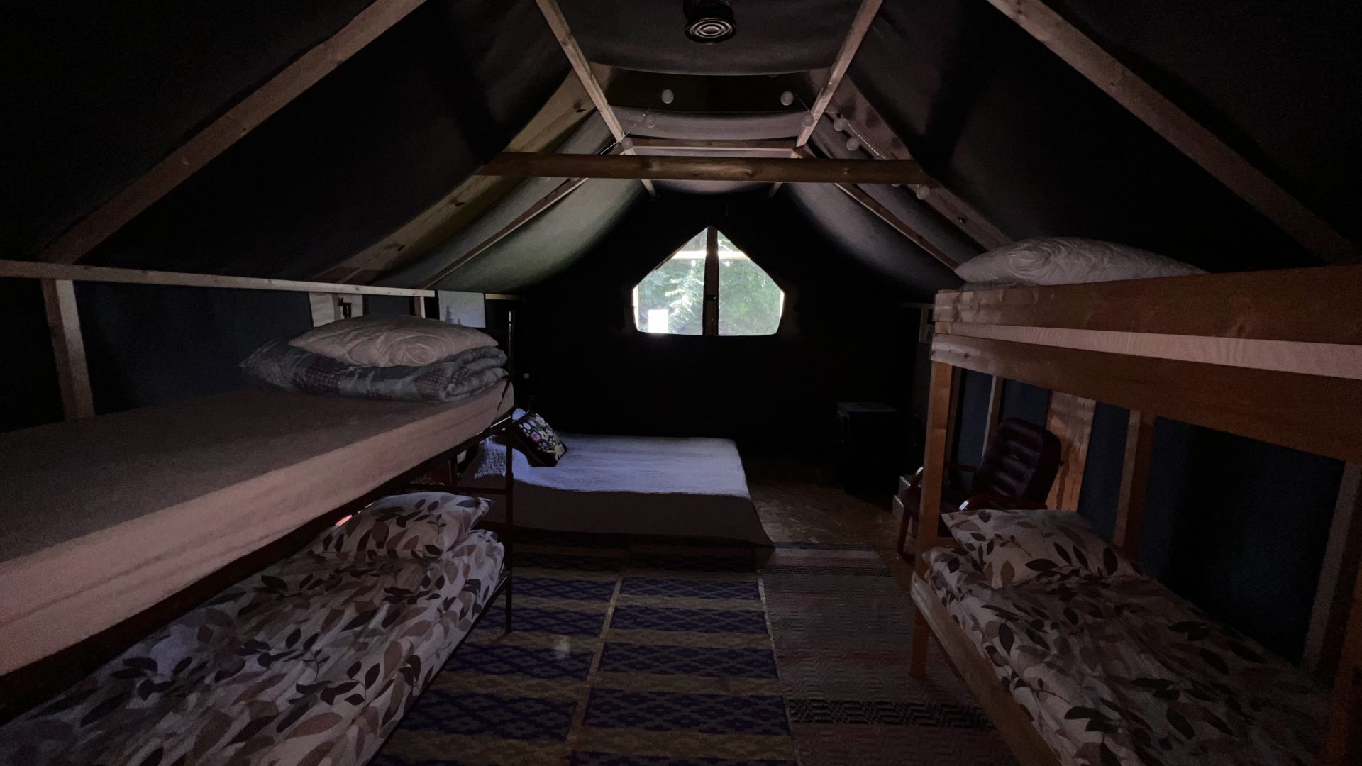 Inside of glamping house