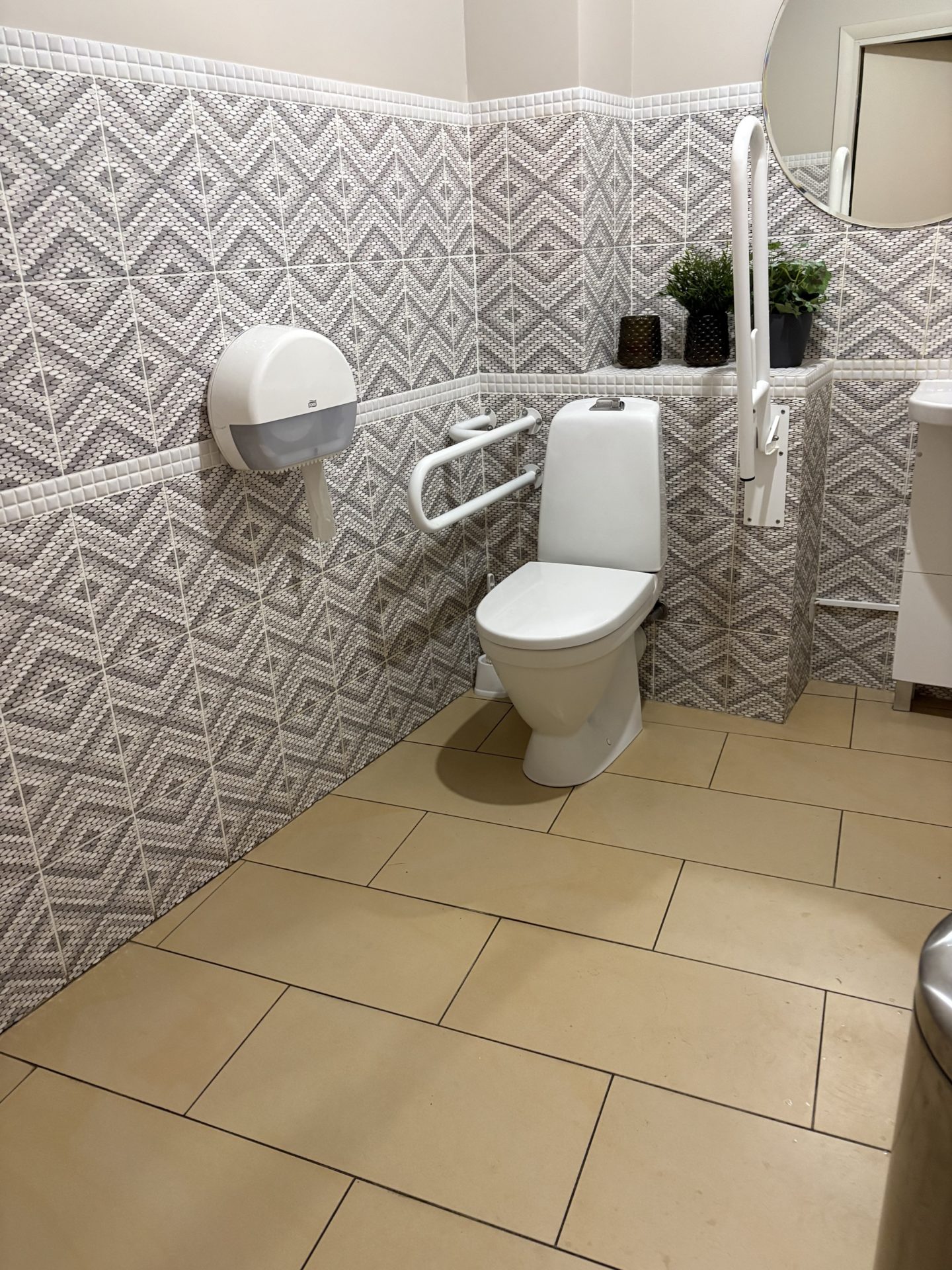 Tualettruumis on olemas käetoed