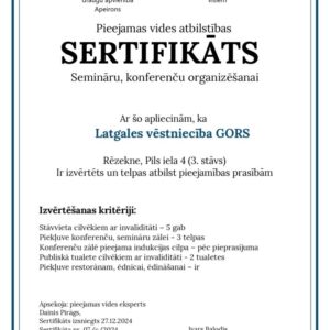 Photo 1 - Latgales vēstniecība GORS saņem pieejamas vides atbilstības sertifikātu